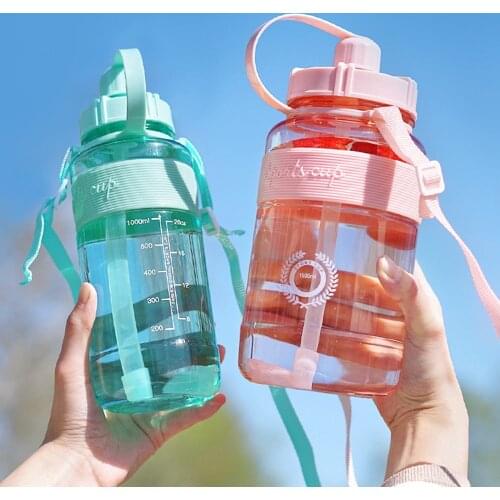 2000ml Big PP Plastic Water Bottles With Strings for Sport Gym Travel Drinking Bottle Durable BPA Free Tea Mug Outdoor Camping