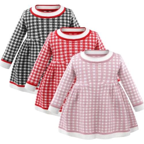 2020 New Spring Autumn Children Girls lattice Dress Princess Birthday Party Christmas Carnival Dress baby girl clothes 0Mos-4Yrs