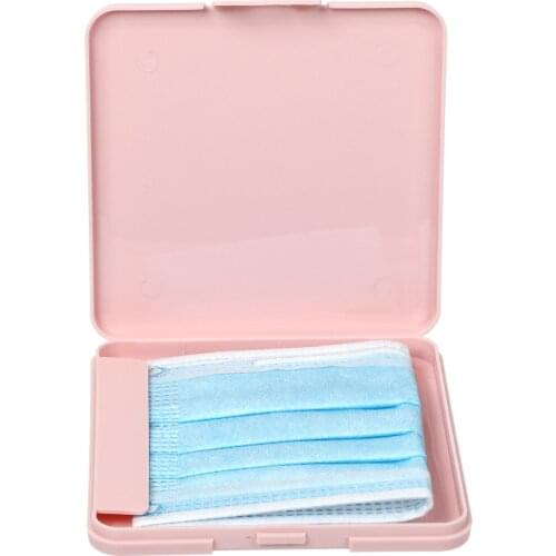 500 PCS Portable Dust-Proof Moisture-Proof Face Mask Storage Box PP Holder Case Mixed Color