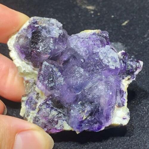 63gNatural purple fluorite home decoration mineral specimen ring vein healing protolith CRYSTAL QUARTZ GEM