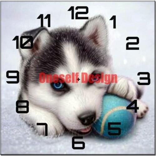 Diamond painting cross stitch diamond mosaic sale with clock rhinestone pictures dog diy frame Christmas gifts diamond mosaic