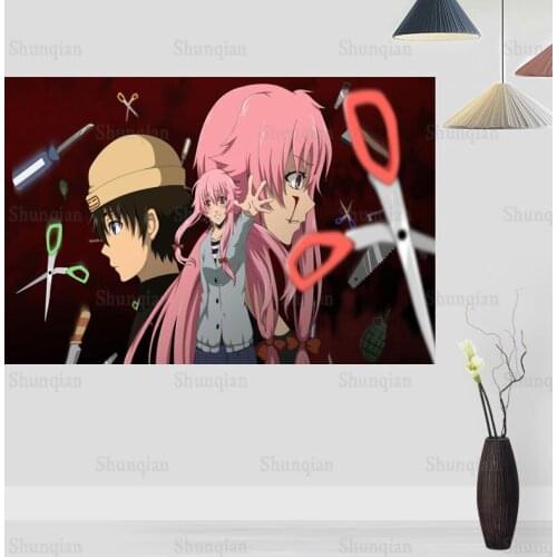 Mirai Nikki Anime Poster Wall For Living Room Art Poster Decoration Canvas Fabric Bright No Frame Morden Print Wall 0422
