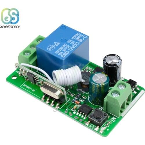 DC 220V Wireless Relay Module 10A 1 Channel 433MHz Wireless RF Remote Transmitter Receiver Relay Switch Module Board