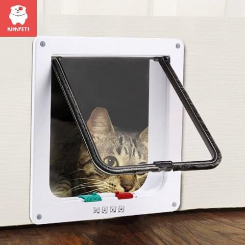 KIMPETS Pet Free Entry And Exit Two-way Safety Door ABS Material Cat Door Cat Hole Dog Puppy Pet Hole