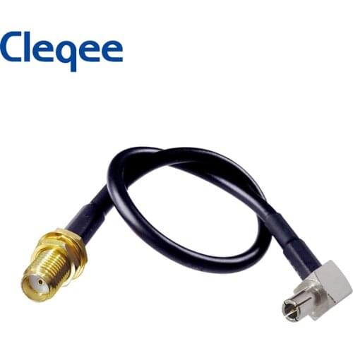Cleqee 10PCS/lot SMA Female Jack to TS9 Male Right Angle RG174 Pigtail RF Coax Cable 15cm For HUAWEI Modem SMA Cable T10012