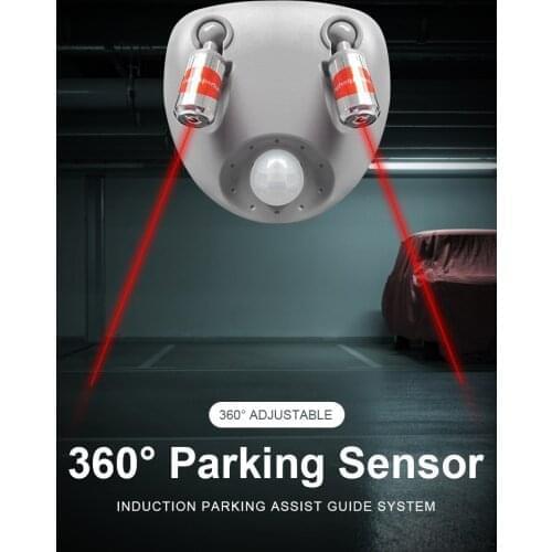 Parking Sensor 360-degree Adjustable Body Induction Parking Assist Guide System with AC Adapter and Battery Backup for Car Autom