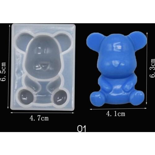 DIY Mold Resin Molds Kids Toys Key Chain Cute Cartoon Silicone Bear Shape Animals UV Molds For Resin Jewelry Wedding Party