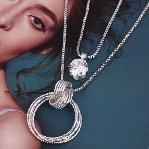 Hesiod Necklaces Jewelry Girl Bohemia Alloy Necklace Multilayer Chain Women Collares Collier