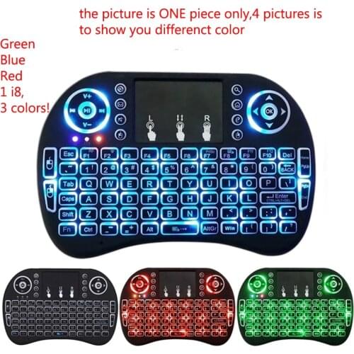 I8 Backlight Keyboard mini English Russian Version Remote Control Air Mouse Touchpad Keyboard For Android TV BOX PC
