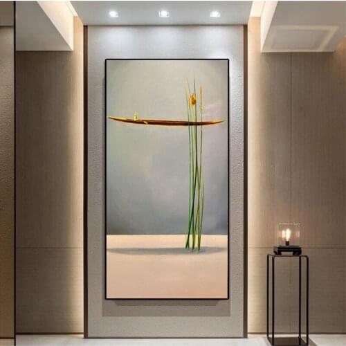 Surrealism Style Golden Boat Natural Landscape Canvas Painting Poster and Print Wall Art Picture for Living Room Home Decoration