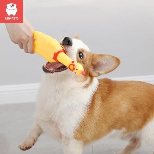 KIMPETS 2020 Hot Sell Screaming Chicken Pets Dog Toys Squeeze Squeaky Sound Funny Toy Safety Rubber For Dogs Molar Chew Toys