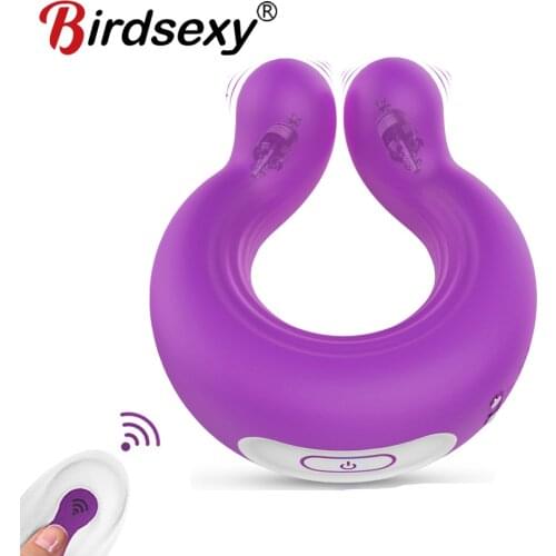 Wireless Remote Vibrating Penis Ring Clit Sex Toy for Men Cock Ring Delay Ejaculation Erection Lock Ring Penis Long Lasting Ring