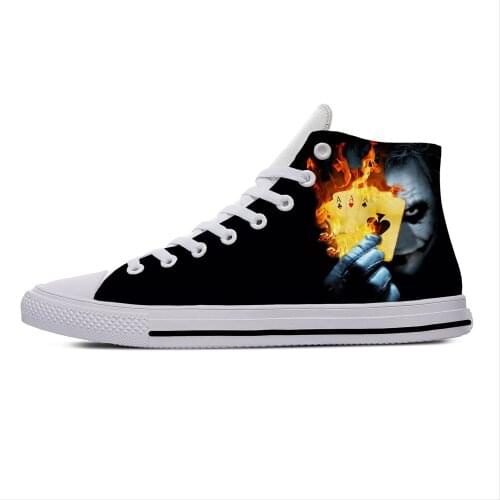 Joker Dark Knight Heath Ledger Hot Fashion Funny Casual Cloth Shoes High Top Breathable Lightweight 3D Print Sneakers Men Women