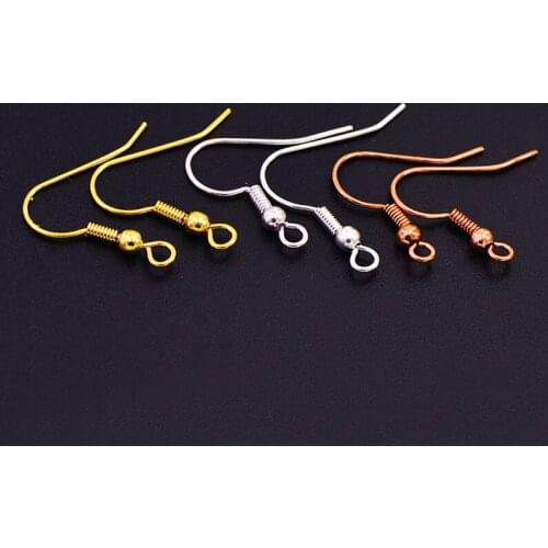 50 pcs/lot Pure Stainless Steel Beaded Ear Hook Accessories Hypoallergenic Bead Spring Ear Hook Hook DIY Jewelry Accessories