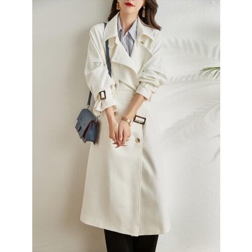 Windbreaker jacket autumn womens spring and autumn 2021 new autumn mid-length temperament coat early autumn and autumn