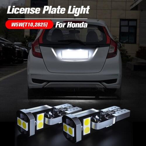 2pcs LED License Plate Light Bulb W5W T10 Lamp Canbus For Fit Jazz CR-Z HR-V Accord Civic CR-V Pilot Odyssey Insight Ridgeline