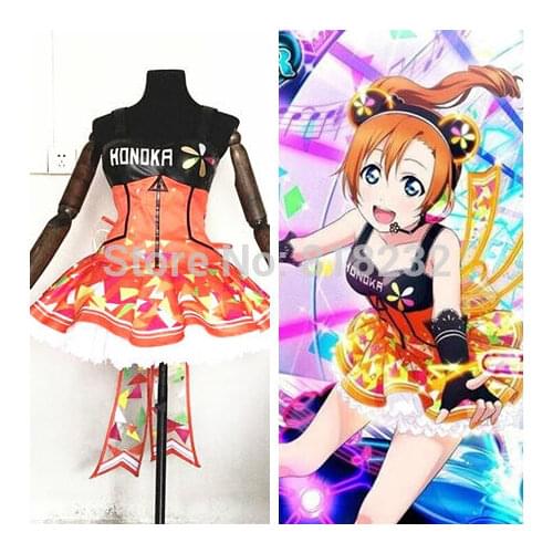 Love Live School Idol Project Cyber Video Games Kousaka Honoka Light Up Slip Tee Dress Uniform Outfit Anime Cosplay Costumes
