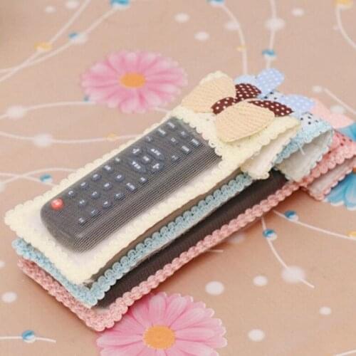 Cute Decoration Bags TV Control Protector Organizer Storage Bowknot Lace Remote Control Dustproof Case Cover