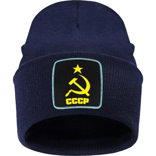 Fashion Winter Skullies Beanies Unique Cccp Russian Ussr Soviet Print Knitted Caps for Man Woman 2020 High Quality New Beanies