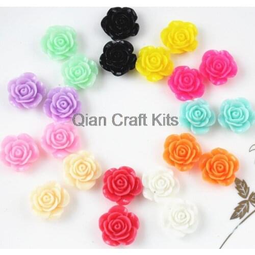 Set of 240pcs mixed color rose flower resin cabochons (16mm) scrapbook earrings Cell phone decor, hair accessory DIY sz0952