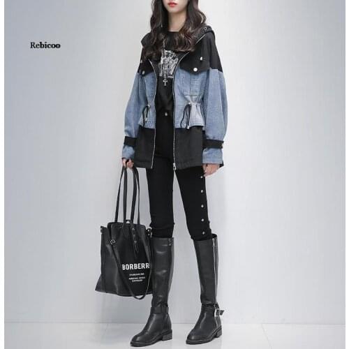 Large Size Dress Fat Windbreaker Autumn New Slim Cover Meat 200 Jin Large Girls Age-Reducing Jeans Coat