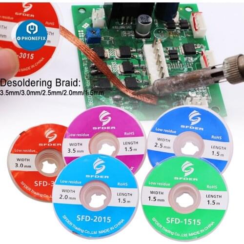 Desoldering Braid 99.9% Pure Copper Wire Desoldering Wick Wire Sucking Tin Soldering Absorption Wire for Phone BGA Repair Tool