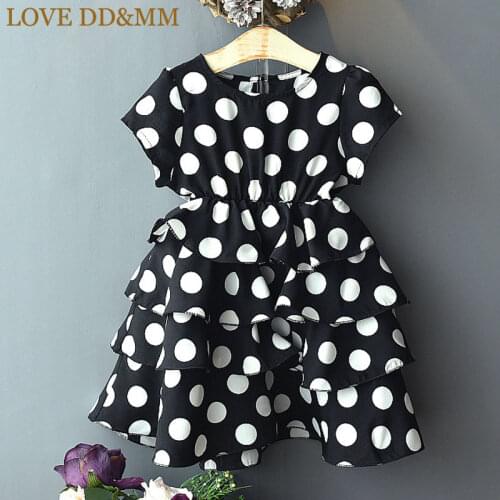 LOVE DD&MM Girls Dresses 2021 Summer New Childrens Wear Girls Comfortable Sweet Dot Princess Cake Dress