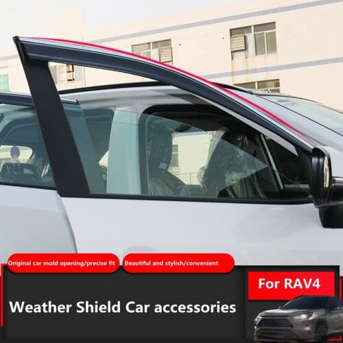 For 2021 Toyota RAV4 window deflectors modified glossy strip window weatherstrip side deflector Weather shield Car accessories