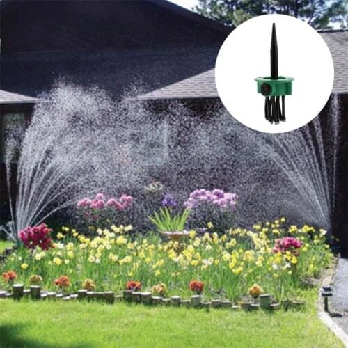 Automatic Watering Garden Sprinklers 12 Hose Nozzles 360 Degree Rotating Water Garden Irrigation Mist Sprayer Home Tools Outdoor