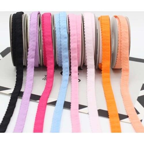 1.1cm double-deck fold over elastic ribbon scallopedged stretch band underwear shirt sewing Garment accessories