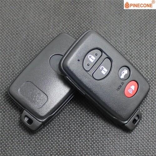 PINECONE for TOYOTA CAMRY COROLLA HIGHLANDER VENZA AVALON Keyless Entry 3+1 Button Replacement Smart Car Key Fob Shell Case
