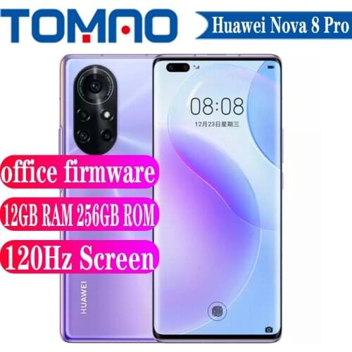 New Huawei Original Official Nova 8 Pro Mobilephone 8GB RAM 128GB 256GB ROM Kirin985 4000Mah 66W 6.72“ 120Hz 64MP Camera NFC