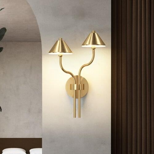 JMZM Modern Copper Wall Lamp Creative Umbrella Decorative Lamp LED Sconce Wall Llight Living Dining Room Bedroom Stair Aisle New