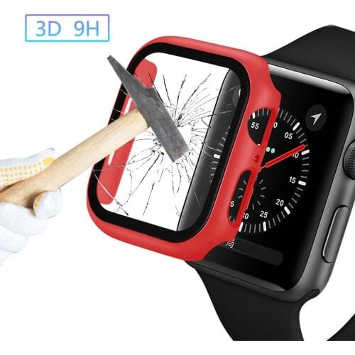 Glass+case For Apple Watch serie 6 5 4 3 SE 44mm 40mm iWatch Case 42mm 38mm bumper Screen Protector+cover apple watch Accessorie