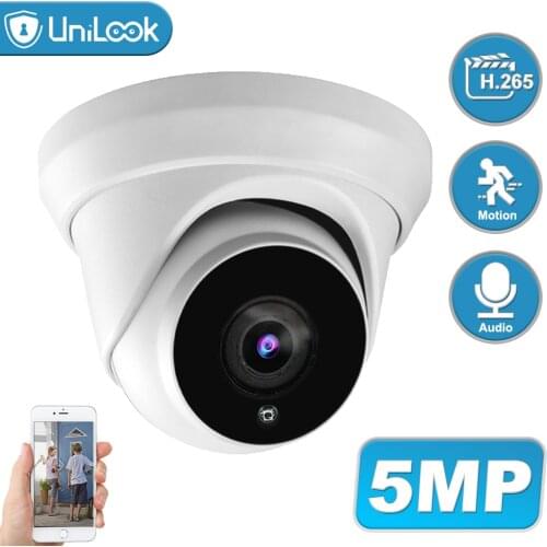 UniLook 5MP Turret POE IP Camera Built in Microphone CCTV Security Camera Hikvision Compatible ONVIF IP66 IR 30m H.265