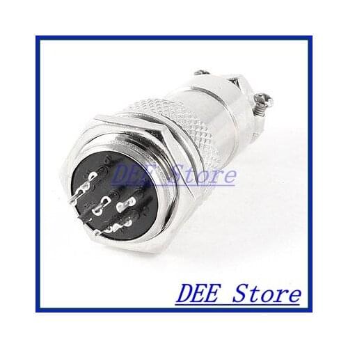 Panel Mount Universal Aviation Connector Plug 16mm Dia Screw GX16 7Pin