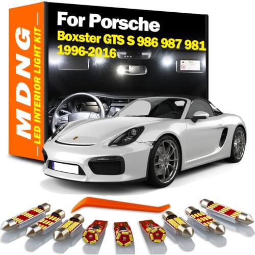 MDNG Canbus Auto LED Interior Light Kit For Porsche Boxster GTS S 986 987 981 1996-2016 Map Dome License Plate Lamp Car Lighting