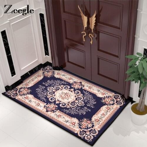 Zeegle European Style Jacquard Carpet for Living Room Slip-resistant Absorbent Mats Entranceway Doormat Dining Bedroom Floor Rug