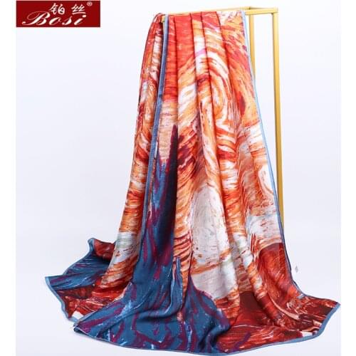 2020 silk women scarf print luxury brand scarves shawls women lady wraps soft female designer mask beach poncho accessories