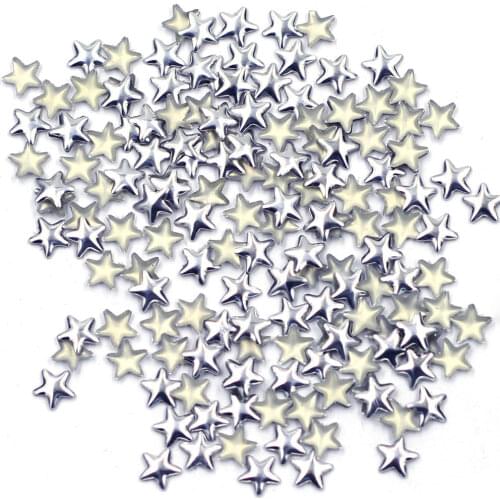 1000Pcs Cabochon Cameo Decoration Pentagram Star Shape Aluminum Plastic Nail Art Silver Tone Fashion Jewelry DIY Findings 5mm