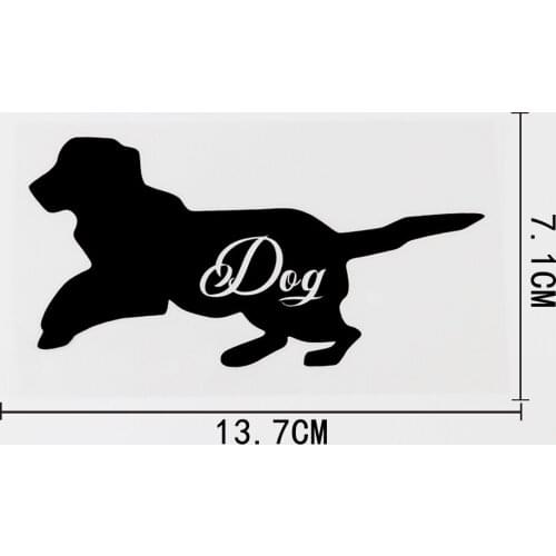 13.7CMX7.1CM Fun Jumping Dog Animal Vinyl Car Sticker Decal Black/Silver 8C-0219
