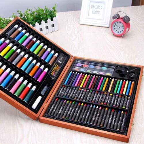 150PCS Complete set Painting Drawing Art Artist Kit with Wooden Case for Kids Children Boys Girls Christmas Birthday Gift