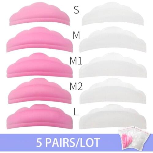 5 Pairs Soft Silicone Eyelash Perm Pad Recycling Lashes Rods Shield Lifting Curler Accessories Grafted Lash Makup Tools