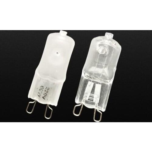 5pcs/lot 2800k 20W 40W 60W 220V G9 Halogen Light Bulb Lamps Warm White Capsule Frosted Crystal Light Indoor G9 Home Fixture