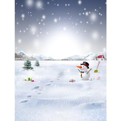 5x7ft Winter Snowman Snow Tree Photography Backdrops Photo Props Studio Background