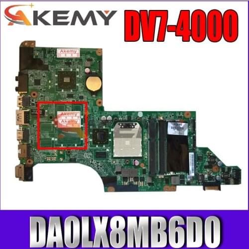 AKemy Laptop motherboard For HP Pavilion DV7 DV7-4000 Mainboard 605496-001 605496-501 DA0LX8MB6D0