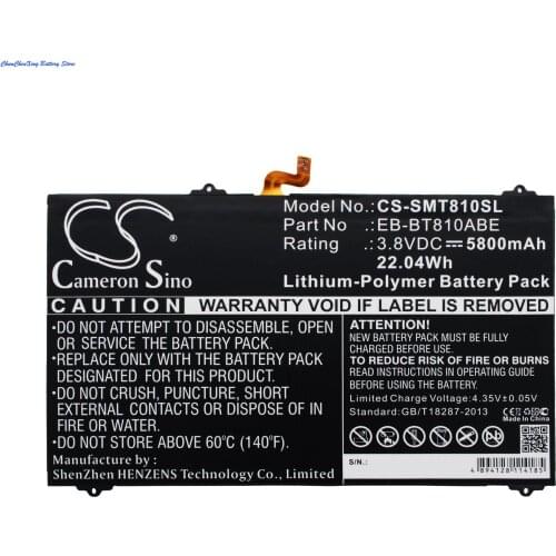 Cameron Sino 5800mAh Battery EB-BT810ABE for Samsung SM-T810,T813,T815,T815C,T815N,T817A,T817P,T817T,T818,T818T,T819,T819C,T819Y