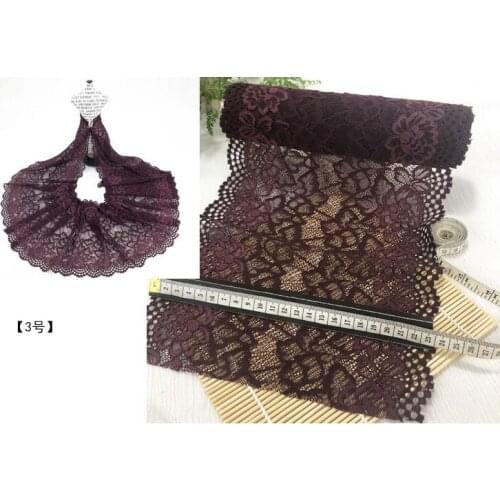 1 Meter Elastic Lace Fabric DIY Garment Accessories Sewing Swiss Trim Wedding Lace 24cm Width