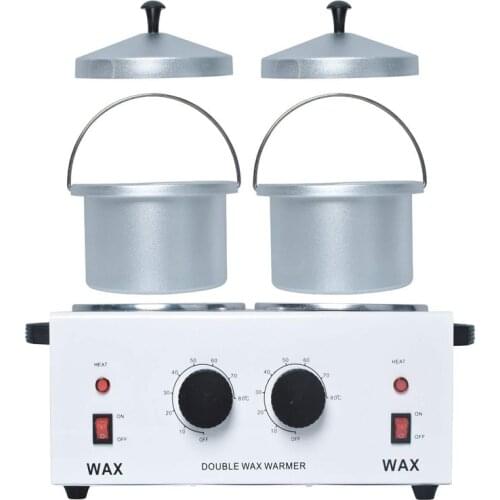 Electric Double Wax Heater Warmer Paraffin Heater Dual Hot Facial Skin Epilator SPA For Hair Removal Cera Depilatori Wax Bean