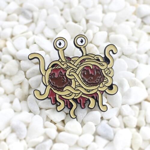 Interesting Flying Spaghetti Monster Enamel Pin It expresses the concept of relaxed religion Is an awesome personality brooch